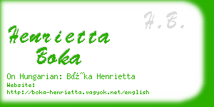 henrietta boka business card